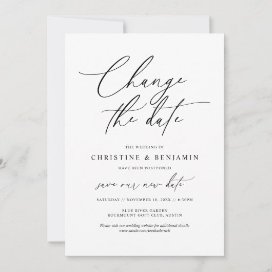 日付を変更す救ると新し結婚い日付カード 招待状 (正面)