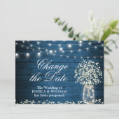 日付を変更 ベビーズブレス ストリング ライト ラスティック 招待状 (スタンド正面)