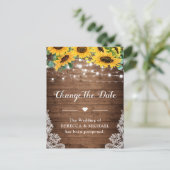 日付を変更 国 花のひまわり ストリングライト ポストカード (スタンド正面)