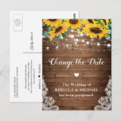 日付を変更 国 花のひまわり ストリングライト ポストカード (正面/裏面)