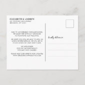 日付を変更 現代のエレガントなタイポグラフィー写真 案内ポストカード (裏面)