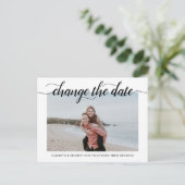 日付を変更 現代のエレガントなタイポグラフィー写真 案内ポストカード (スタンド正面)
