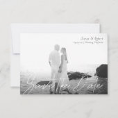 日付を小さな滑らかなストロークの告知を保存 招待状 (正面)