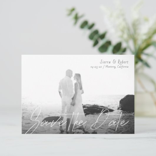 日付を小さな滑らかなストロークの告知を保存 招待状 (スタンド正面)