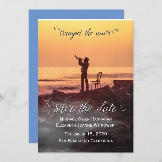 日付を忘れてニュースを切り抜けろ！ 招待状 (正面/裏面)