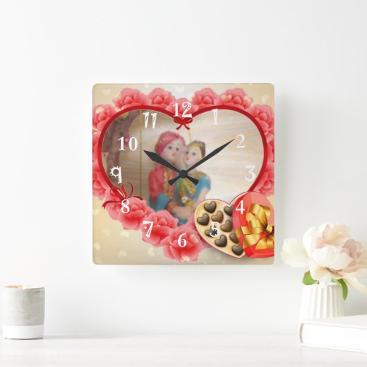 日付を愛し、大切にする スクエア壁時計 (ホーム)