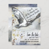 日付を感動的守るキリスト教の卒業 案内ポストカード (正面/裏面)