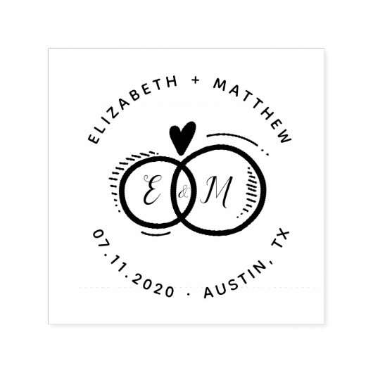 日付を手書きのゴム結婚スタンプで保存する セルフインキングスタンプ (デザイン)