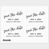 日付を手書き入力モダンタイポグラフィで保存 長方形シール (シート)