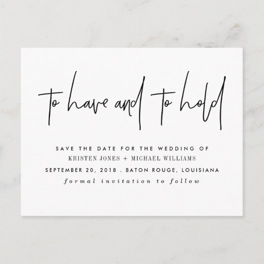 日付を救うことを持つためそして握るため 案内ポストカード (正面)