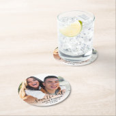 日付を救う結婚式写真台本書道朗さん ラウンドペーパーコースター (インサイチュ)