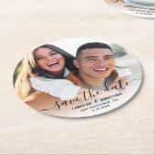 日付を救う結婚式写真台本書道朗さん ラウンドペーパーコースター (アングル)