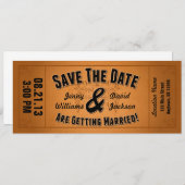 日付を救って下さい: ヴィンテージのチケット セーブザデート (正面/裏面)