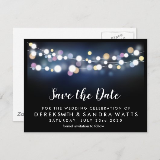 日付を明るいライトで保存 案内ポストカード (正面/裏面)