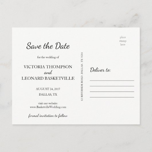 日付を熱帯で保存 | の結婚はがき 案内ポストカード (裏面)