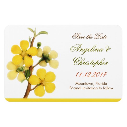 日付を白く保存すエレガントる マグネット (横)