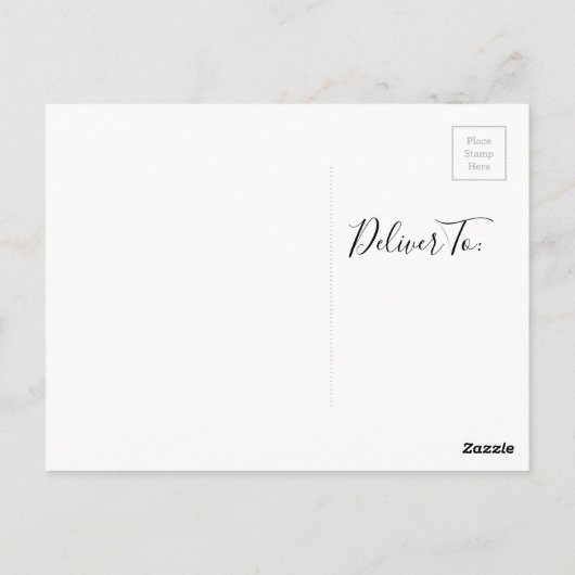 日付を白大理石と金ゴールドで保エレガント存 ポストカード (裏面)