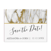 日付を白大理石と金ゴールドで保エレガント存