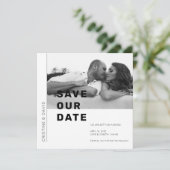 日付を白黒で保存する 招待状 (スタンド正面)