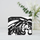 日付を白黒のエレガンスで保存する 案内ポストカード (スタンド正面)