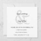 日付を白黒コンテンポラリーで保存 セーブザデート (裏面)