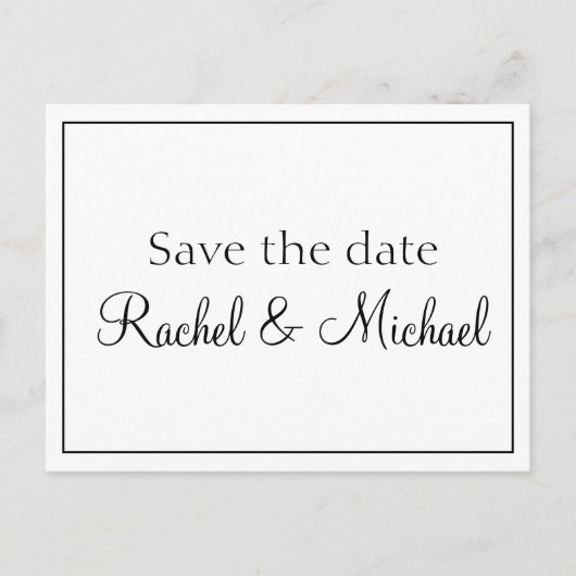 日付を白黒魅力的で保存する 案内ポストカード (正面)