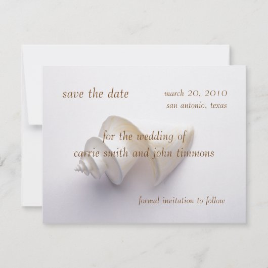 日付を砂に海のシェルで保存 セーブザデート (正面)