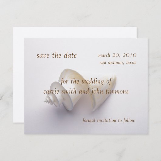 日付を砂に海のシェルで保存 セーブザデート (正面/裏面)