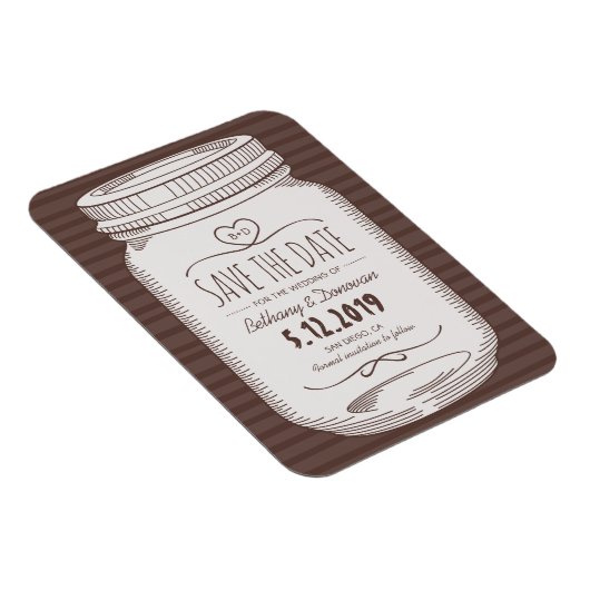 日付を素朴保存するマグネットの国のメイソンの瓶 マグネット (右側)