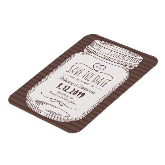 日付を素朴保存するマグネットの国のメイソンの瓶 マグネット (左側)