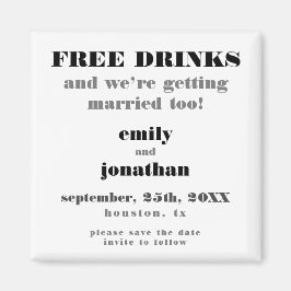 日付を結婚した保存すおもしろいる無料ドリンク マグネット