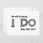 日付を結婚保きらきら光る存する招待状 案内ポストカード (正面/裏面)