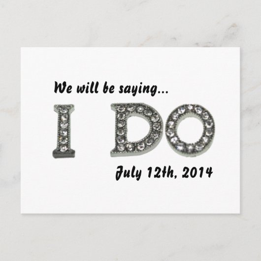 日付を結婚保きらきら光る存する招待状 案内ポストカード (正面)