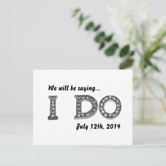 日付を結婚保きらきら光る存する招待状 案内ポストカード (スタンド正面)