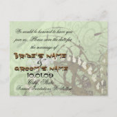 日付を緑と茶色のハートで保存カスタマイズ- 案内ポストカード (裏面)