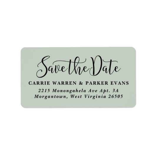 日付を緑に変更する差出人住所ラベル ラベル (正面)