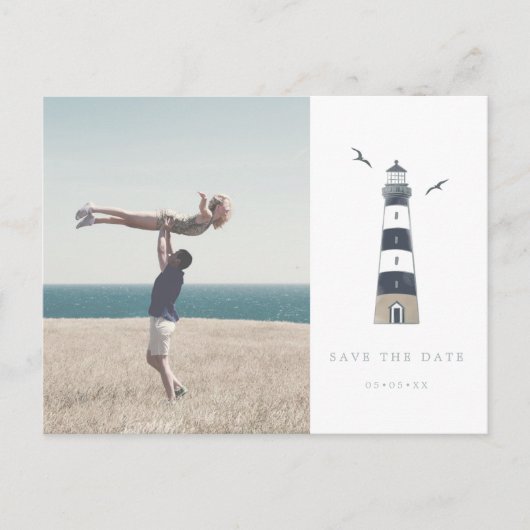 日付を航海の保存した灯台の写真 ポストカード (正面)