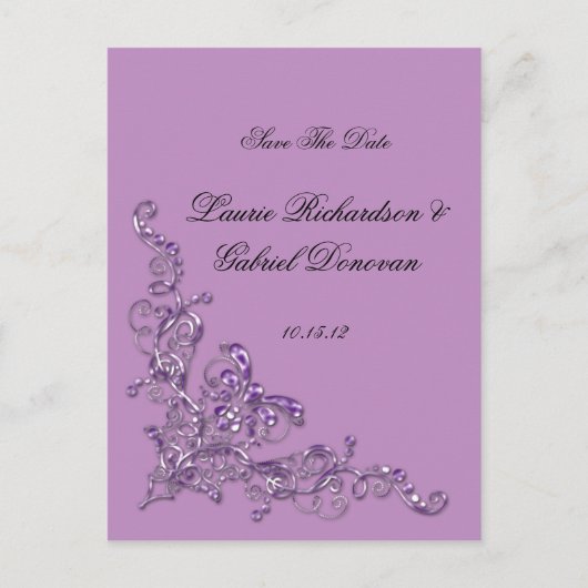 日付を華美保存するラベンダー 案内ポストカード (正面)