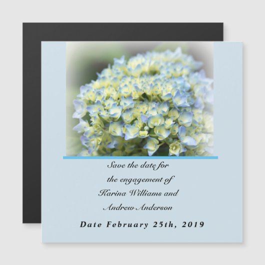 日付を薄い磁気カードで保存 マグネット招待状 (正面/裏面)