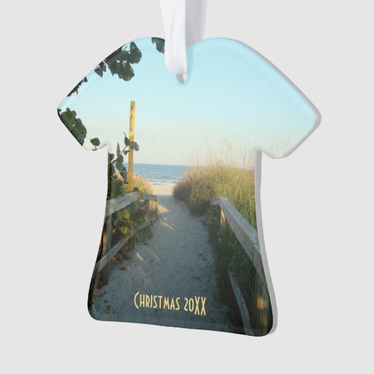 日付を記入されるビーチのアクセス オーナメント (正面)