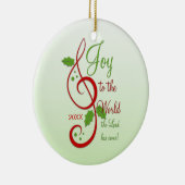 日付を記入される世界のキリスト教のクリスマスキャロルへの喜び セラミックオーナメント (右)