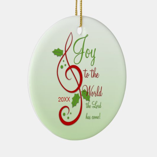 日付を記入される世界のキリスト教のクリスマスキャロルへの喜び セラミックオーナメント (右)