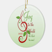 日付を記入される世界のキリスト教のクリスマスキャロルへの喜び セラミックオーナメント (左)