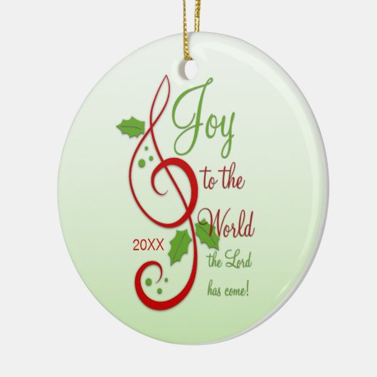 日付を記入される世界のキリスト教のクリスマスキャロルへの喜び セラミックオーナメント (左)