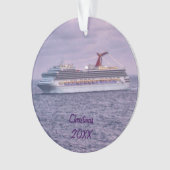 日付を記入される紫色の遊航船 オーナメント (正面)