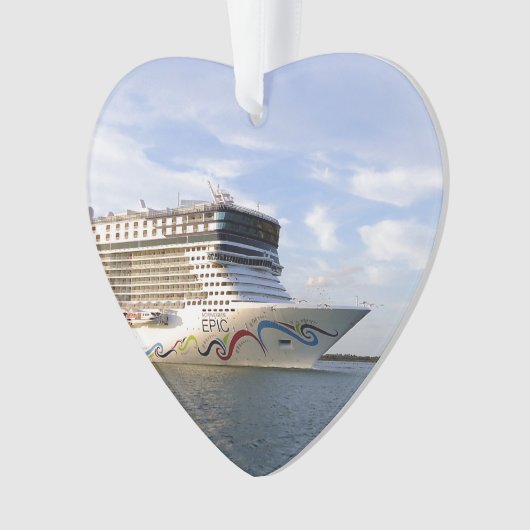 日付を記入される飾られた遊航船の弓カスタム オーナメント (正面)