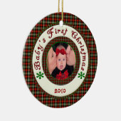 日付を記入されるBabysの初めてのクリスマスのカスタムな写真 セラミックオーナメント (右)
