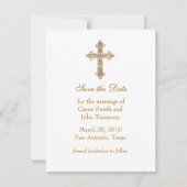 日付を金ゴールドクロスで保存 セーブザデート (正面)