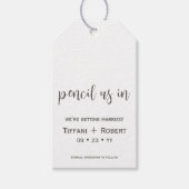 日付を鉛筆で保存結婚する ギフトタグ (正面)