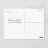 日付を除く植物性の緑の結婚式 ポストカード (裏面)